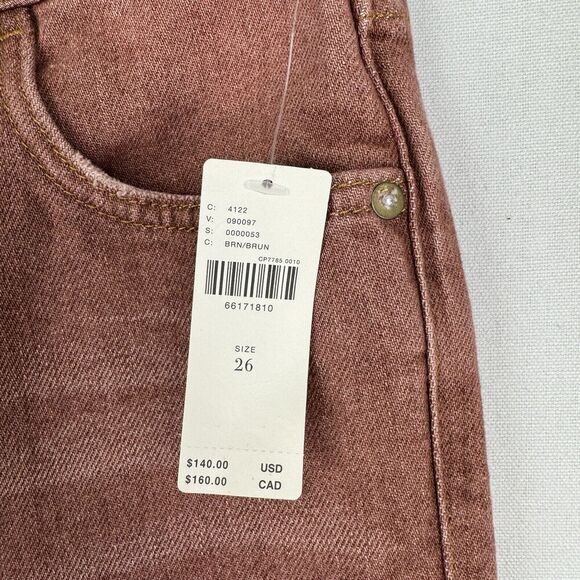 Pilcro Anthropologie Jeans Womens 26 Brown Straight Ankle‎ Ripped Denim NWT - Picture 8 of 16